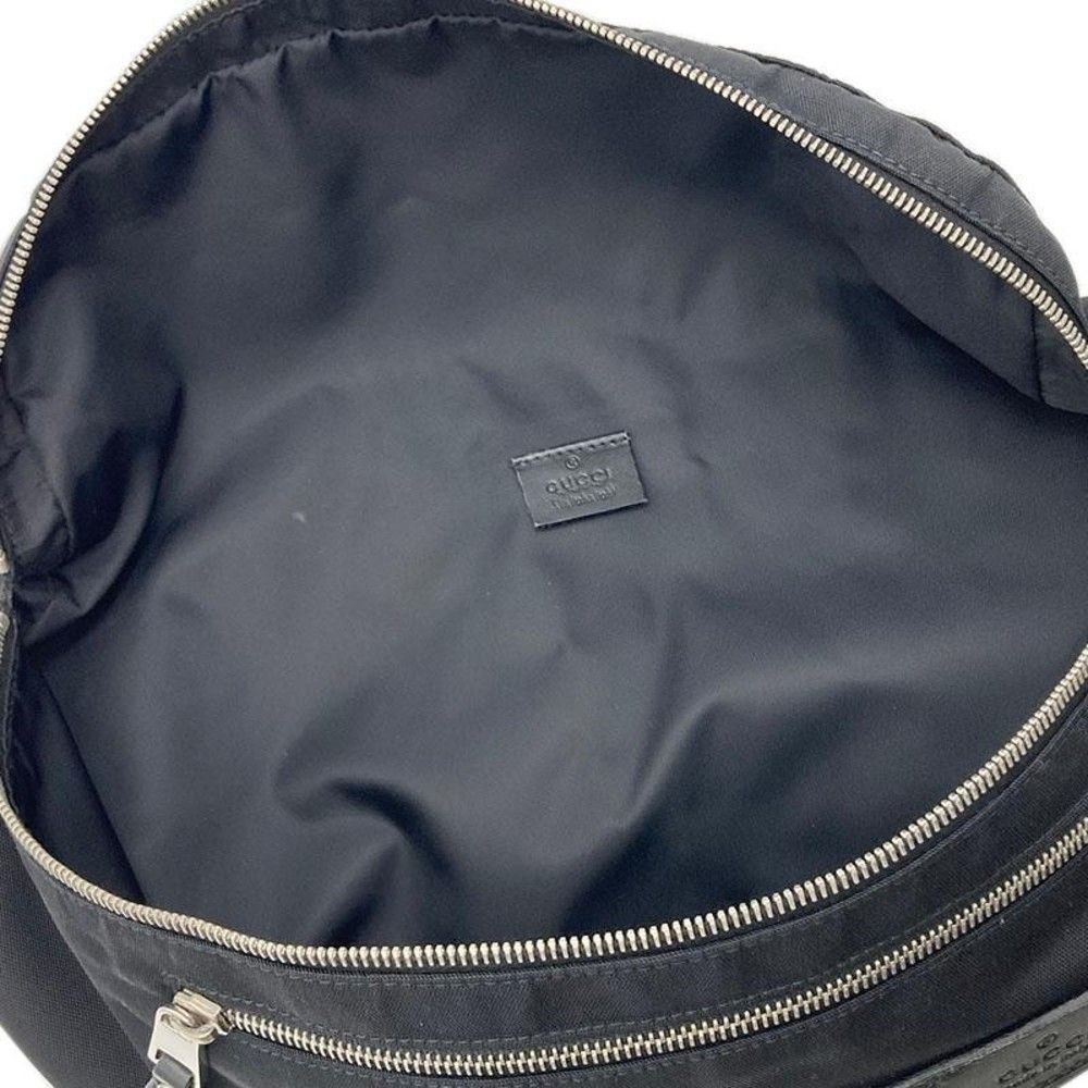 Gucci Nylon Body Bag Bum Bag Black Silver Metal Fittings - Picture 3 of 4